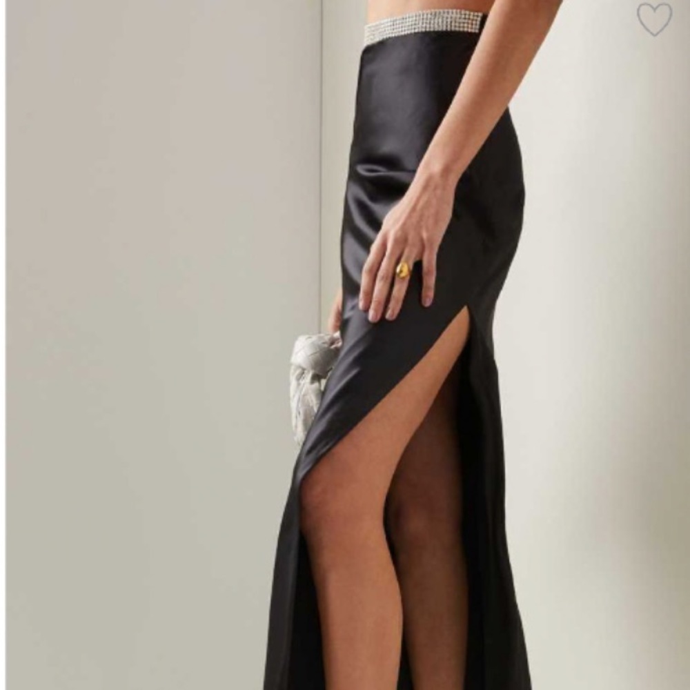 NWT - Michael Lo Sordo Stellers Bias Maxi Black Silk Skirt (Australia 6) - Picture 3 of 15